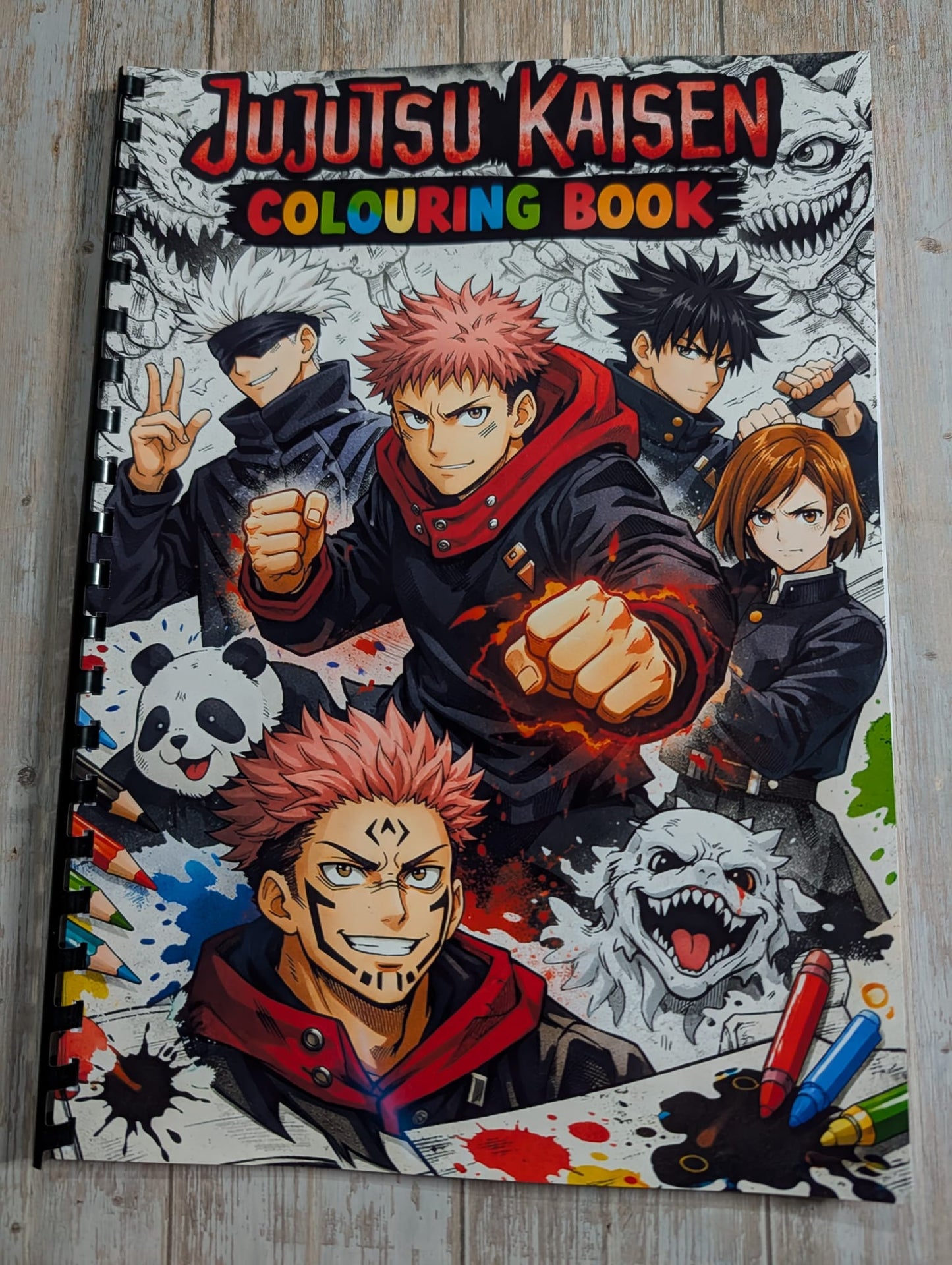 Jujitsu kaisan inspired colouring book