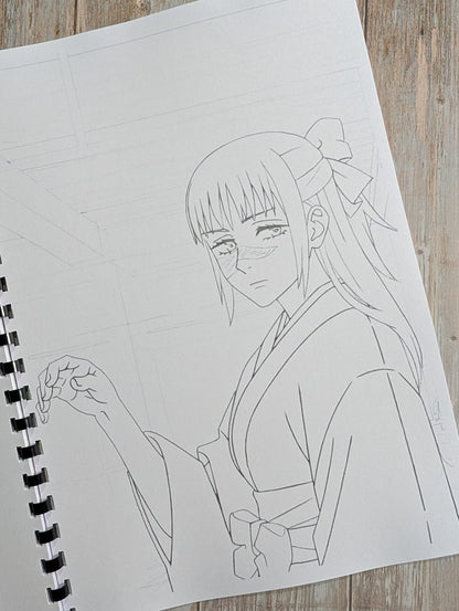 Jujitsu kaisan inspired colouring book