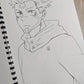 Jujitsu kaisan inspired colouring book