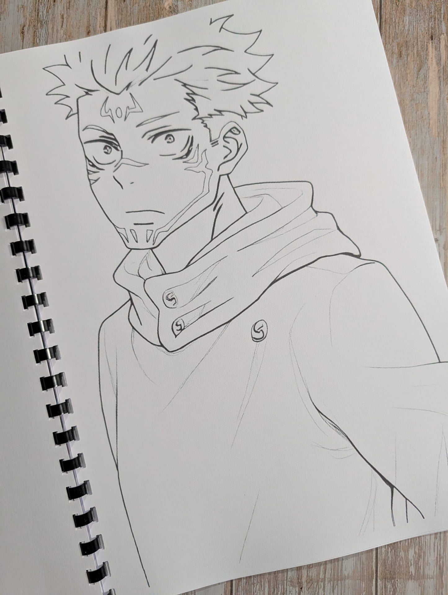 Jujitsu kaisan inspired colouring book