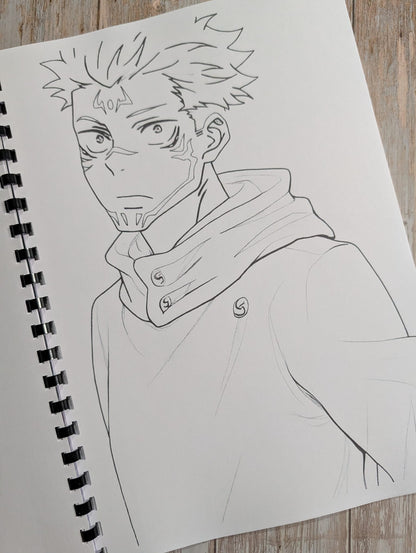 Jujitsu kaisan inspired colouring book